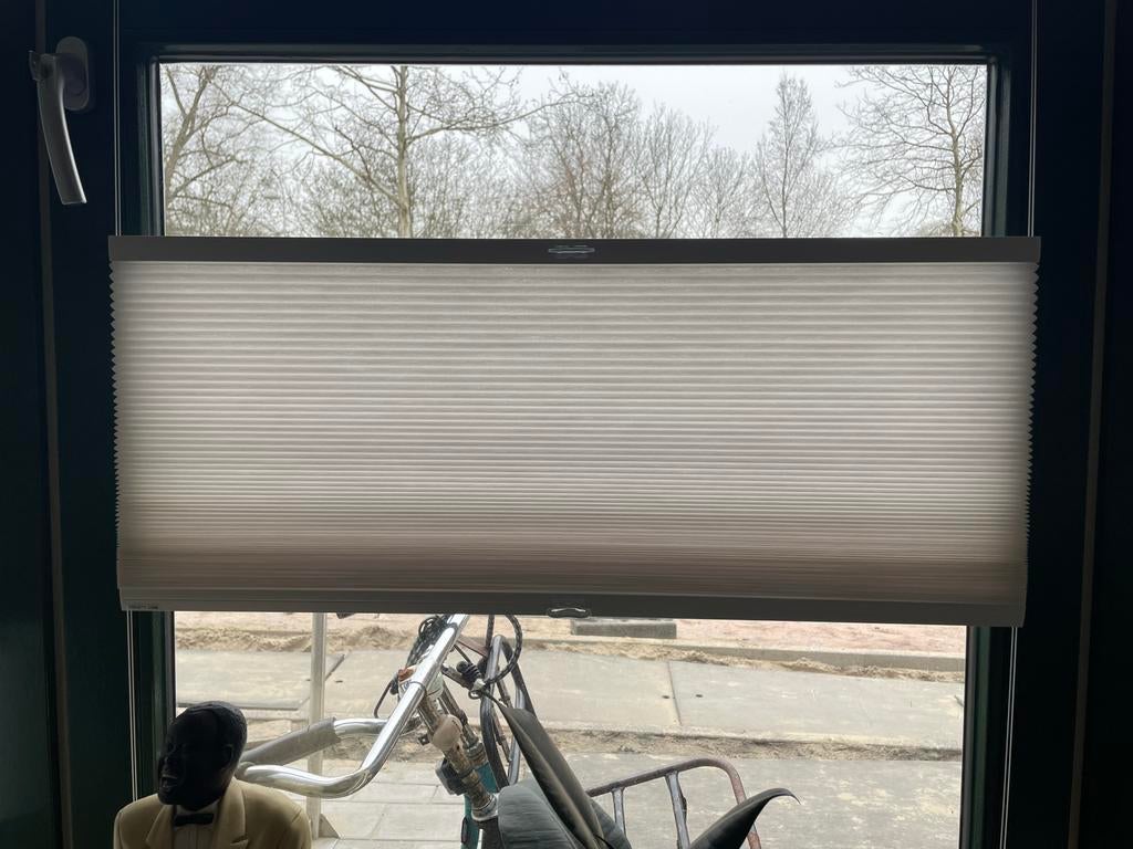 2x plissé gordijn top down bottom up voor kiepramen, 100 tot 150 cm, Wit, Ophalen of Verzenden, Zo goed als nieuw
