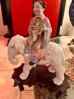 Porselein olifant met Chinees meisje, Ophalen of Verzenden