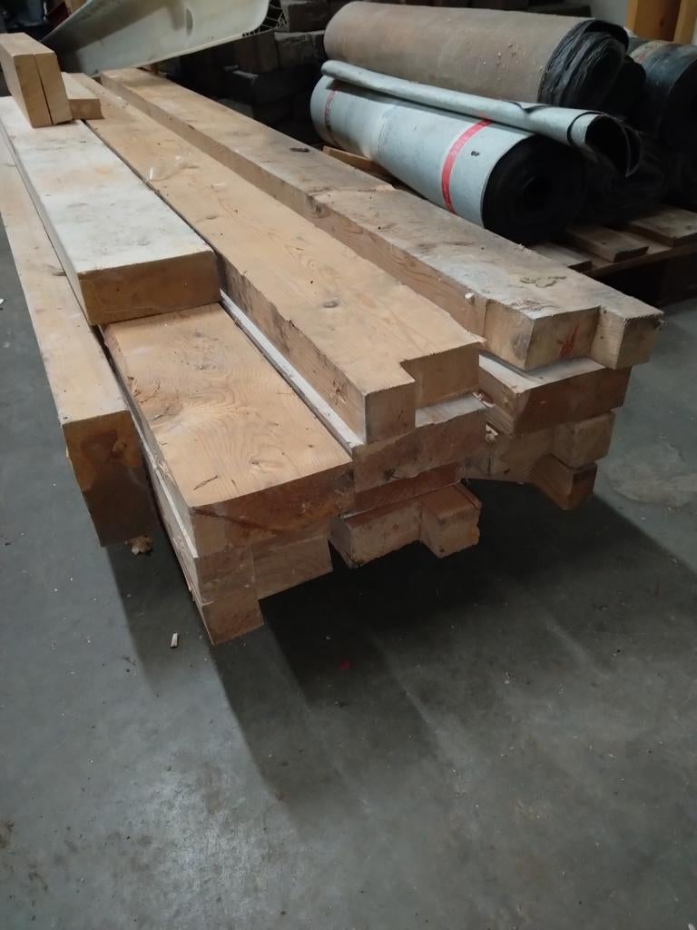 Diverse houten balken voor constructie en projecten, Ophalen, Gebruikt, 200 tot 250 cm, 50 mm of meer