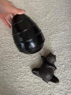 Antiek set vaasje en zwaar materiaal kikker, Antiek en Kunst, Ophalen of Verzenden