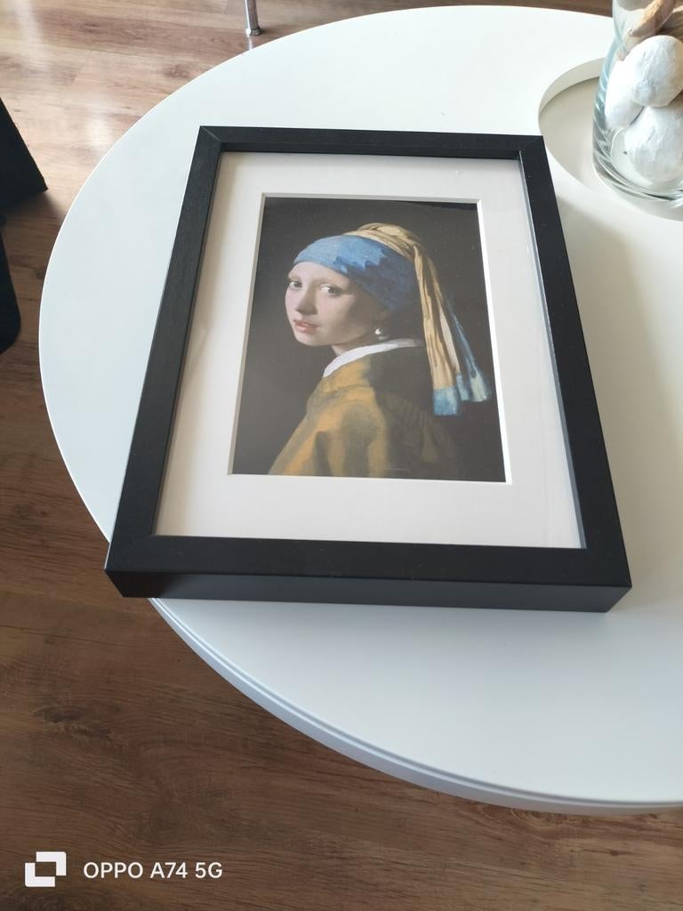 Ingelijste reproductie 'Meisje met de Parel', Ophalen of Verzenden