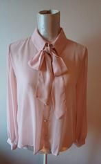 Zara Lichtroze Transparante Blouse met Strik - Maat L, Zara, Maat 42/44 (L), Ophalen of Verzenden, Zo goed als nieuw