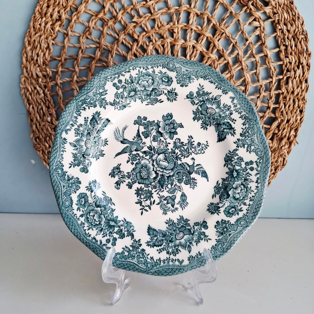 Enoch Wedgwood 'Asiatic Pheasants', ontbijtbord in petrol, Antiek en Kunst, Antiek | Servies los, Ophalen of Verzenden