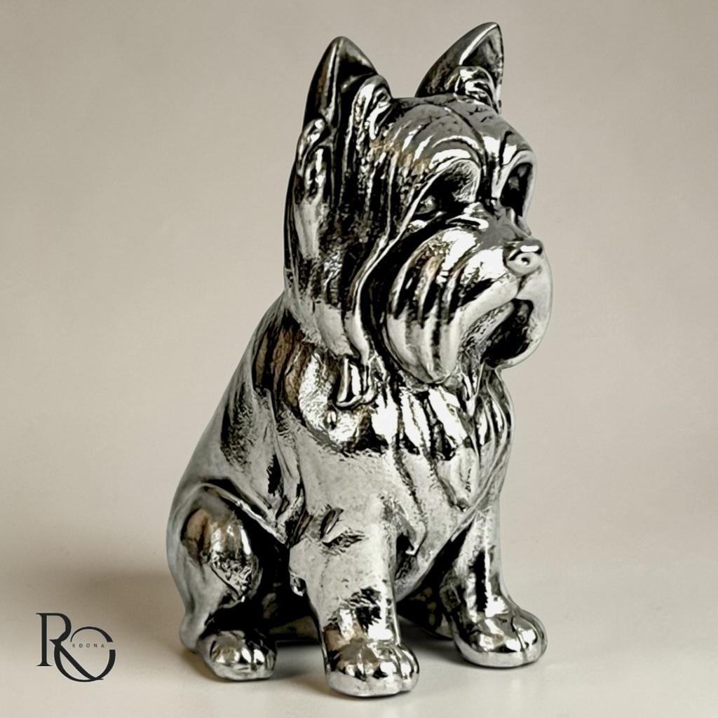 Yorkshire Terrier (zittend)  Zilveren Miniatuur 925 Sterling, Ophalen of Verzenden, Zilver