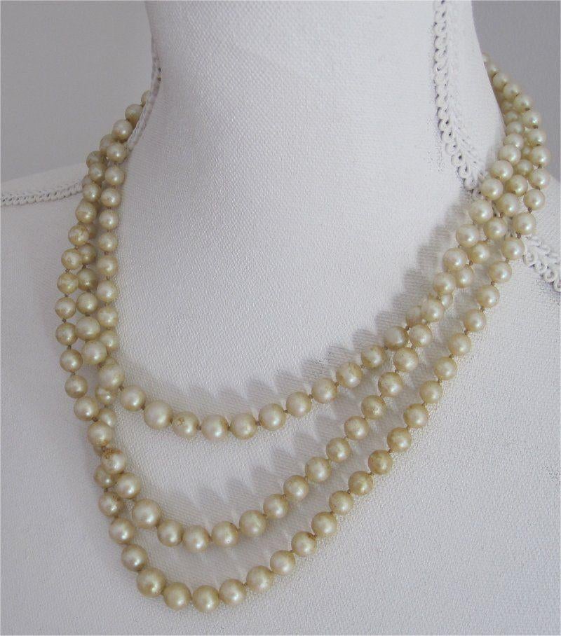Antieke parelketting met een mooi slotje, Sieraden, Tassen en Uiterlijk, Antieke sieraden, Ophalen of Verzenden, Overige materialen