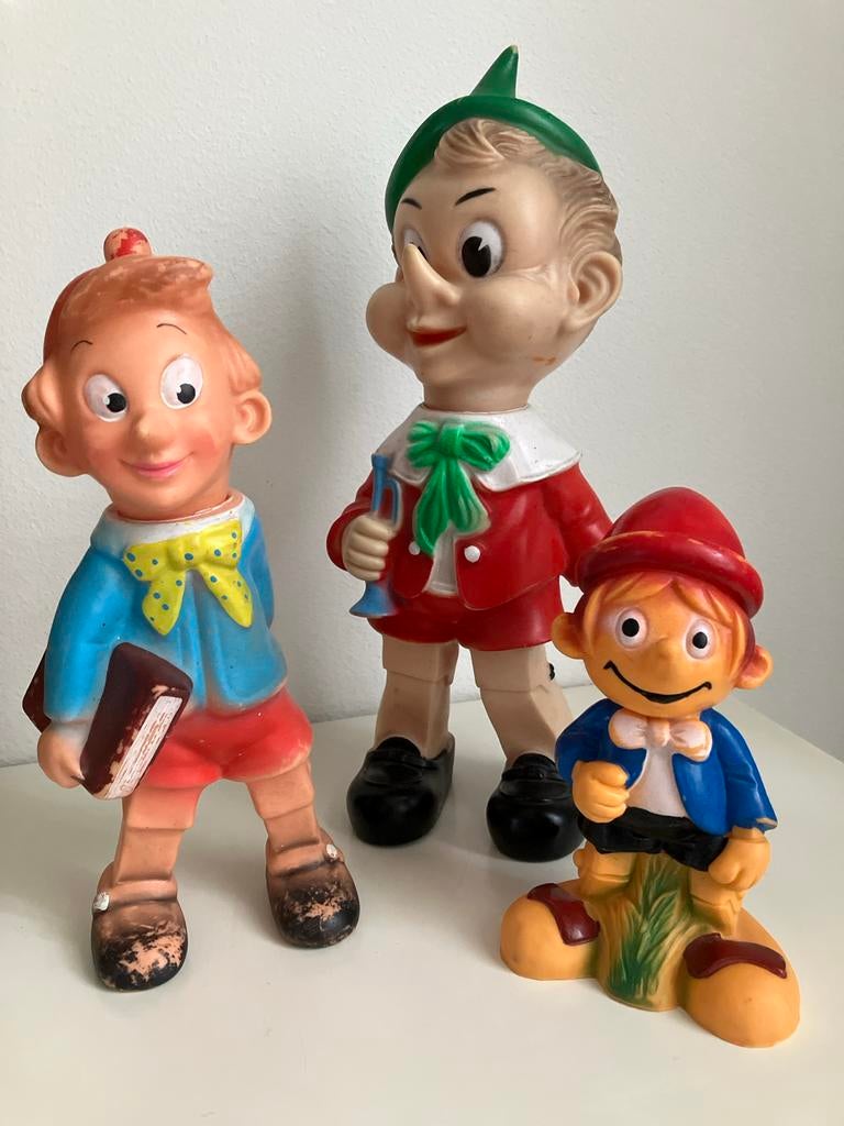 Vintage Pinocchio poppen - Italië, Jaren '50, Verzamelen, Ophalen of Verzenden, Gebruikt