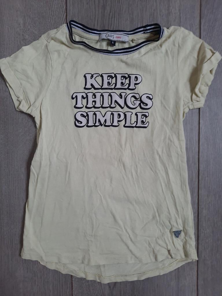 Cars jeans shirt t-shirt geel korte mouw maat 6 / 116, Kinderen en Baby's, Kinderkleding | Maat 116, Gebruikt, Meisje, Ophalen of Verzenden