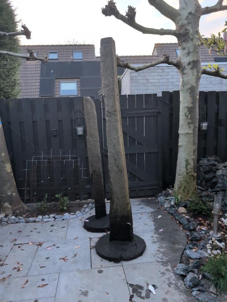 Decoratieve tuinpalen van steen - set van 2, Tuin en Terras, Tuinbeelden, Ophalen, Gebruikt, Steen, Abstract beeld