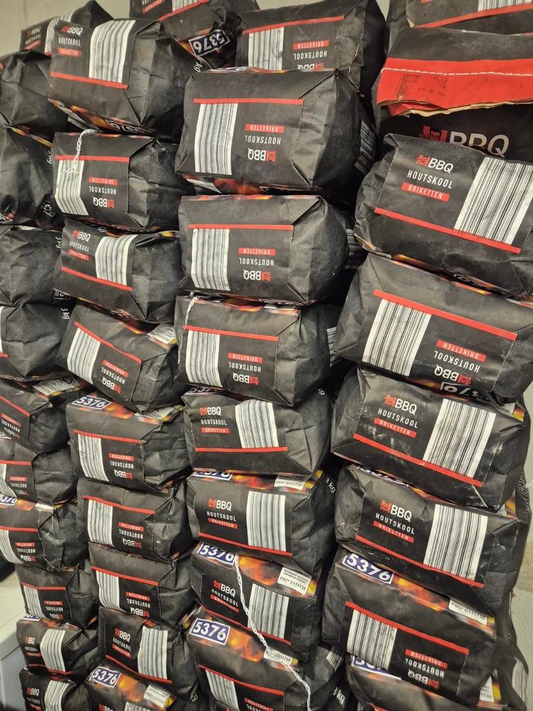 Houtskool briketten 3 zakken  3 kilo E 10, Ophalen of Verzenden, Nieuw