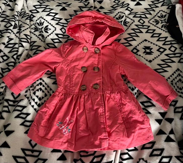 Roze lente jasje Palomina met capuchon/knopen katoen, Kinderen en Baby's, Babykleding | Maat 86, Zo goed als nieuw, Meisje, Jasje