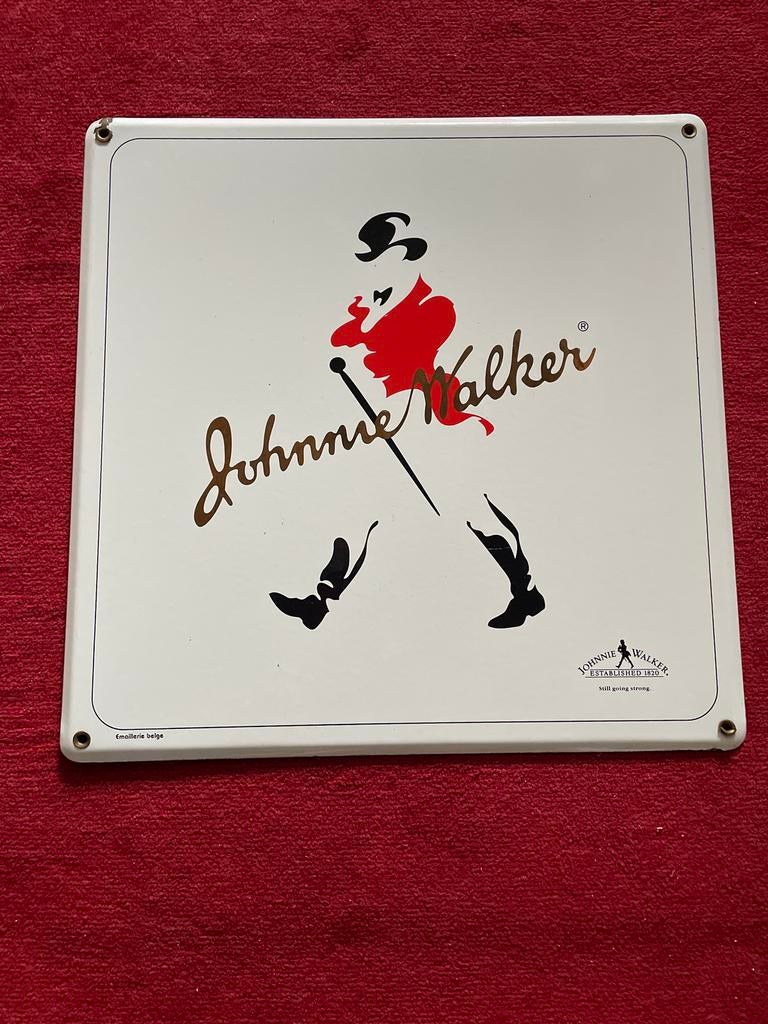 Emaille bord Whisky Johnnie Walker, Verzamelen, Merken en Reclamevoorwerpen, Ophalen of Verzenden, Zo goed als nieuw, Jw, Jw
