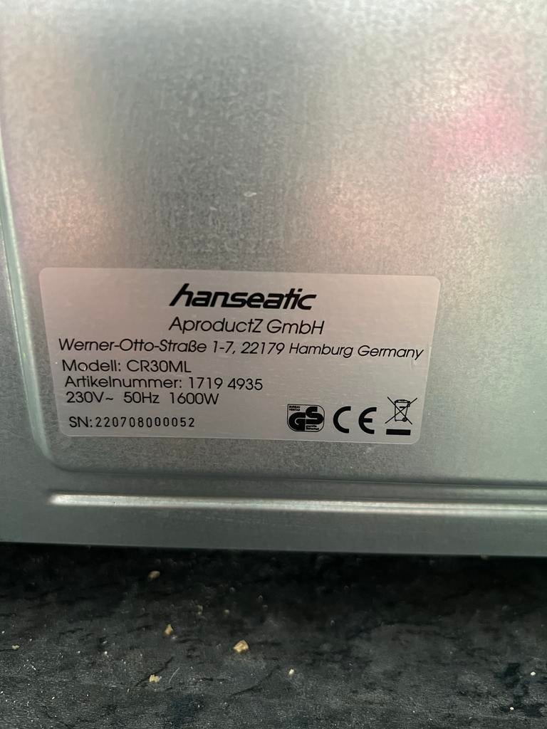 Hanseatic grill oven, Witgoed en Apparatuur, Ovens, Minder dan 45 cm, Gebruikt, Ophalen of Verzenden, Oven met grill