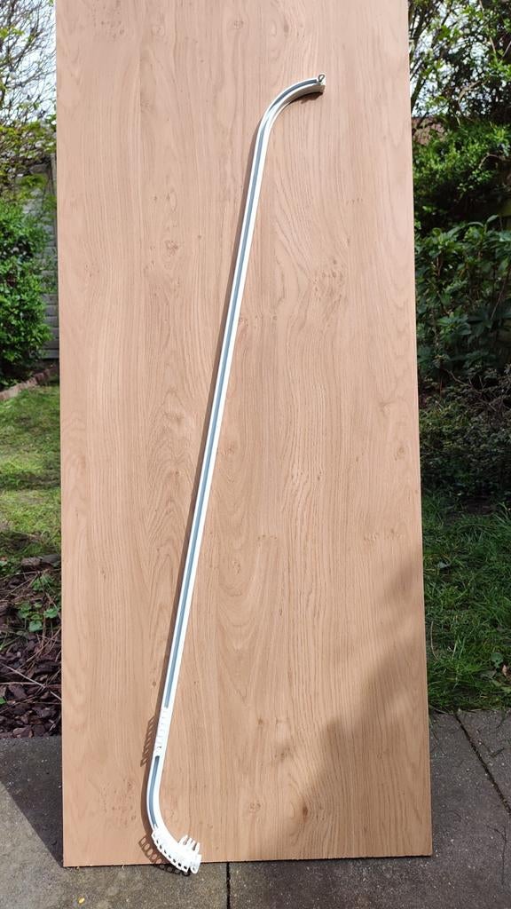 Gordijnrails met boog op uiteindes, 133 cm - Gratis, Ophalen, Gebruikt, 100 tot 150 cm, Wit