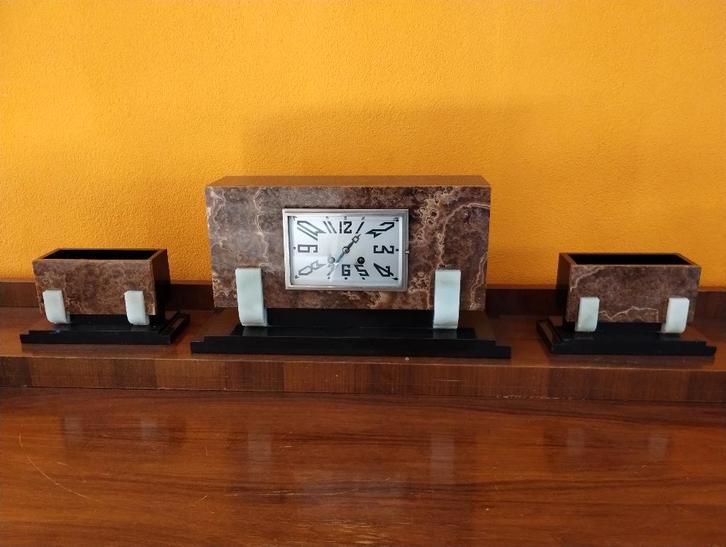 Art Deco Klokkenstel, Antiek en Kunst, Antiek | Klokken, Ophalen