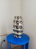 Vintage chroom, zilvere space age vaas, Gebruikt, Overige kleuren, Aardewerk of Porselein, Ophalen of Verzenden