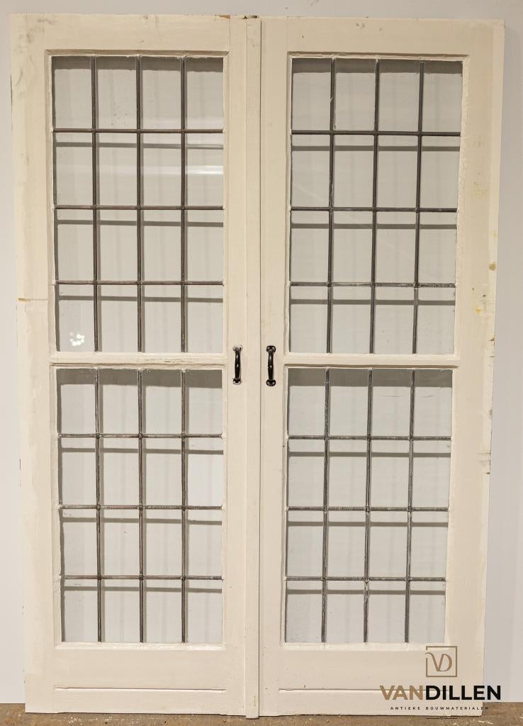 Klein formaat oude ensuite schuifdeuren met glas in lood, Ophalen, Gebruikt, 120 cm of meer, Binnendeur
