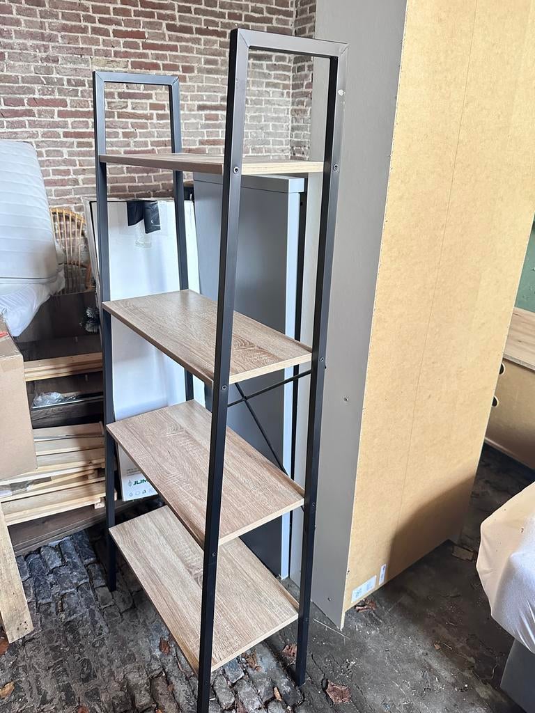 Moderne open kast met 4 planken - industrieel design, Huis en Inrichting, Kasten | Boekenkasten, Met plank(en), Minder dan 50 cm
