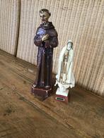 Oud gipsen beeld Padre Pio en Maria Fatima, Ophalen of Verzenden