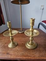 Twee koperen kandelaars, Antiek en Kunst, Antiek | Kandelaars, Ophalen of Verzenden, Koper of Brons