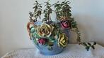Vintage Capodimonte Stijl Bloempot met Handgevormde Rozen, Ophalen of Verzenden