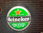 HEINEKEN ronde lichtbak met led verlichting Ø80CM, Verzamelen, Biermerken, Ophalen, Zo goed als nieuw, Reclamebord, Plaat of Schild