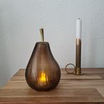 Amber cut glass pear. bruine glazen peer; stolp / kandelaar, Overige materialen, Bruin, Nieuw, Ophalen of Verzenden