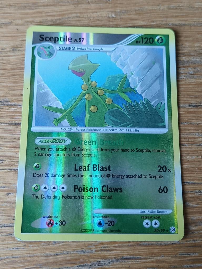 Sceptile reverse holo 30/99 arceus, Ophalen of Verzenden, Zo goed als nieuw, Losse kaart, Foil