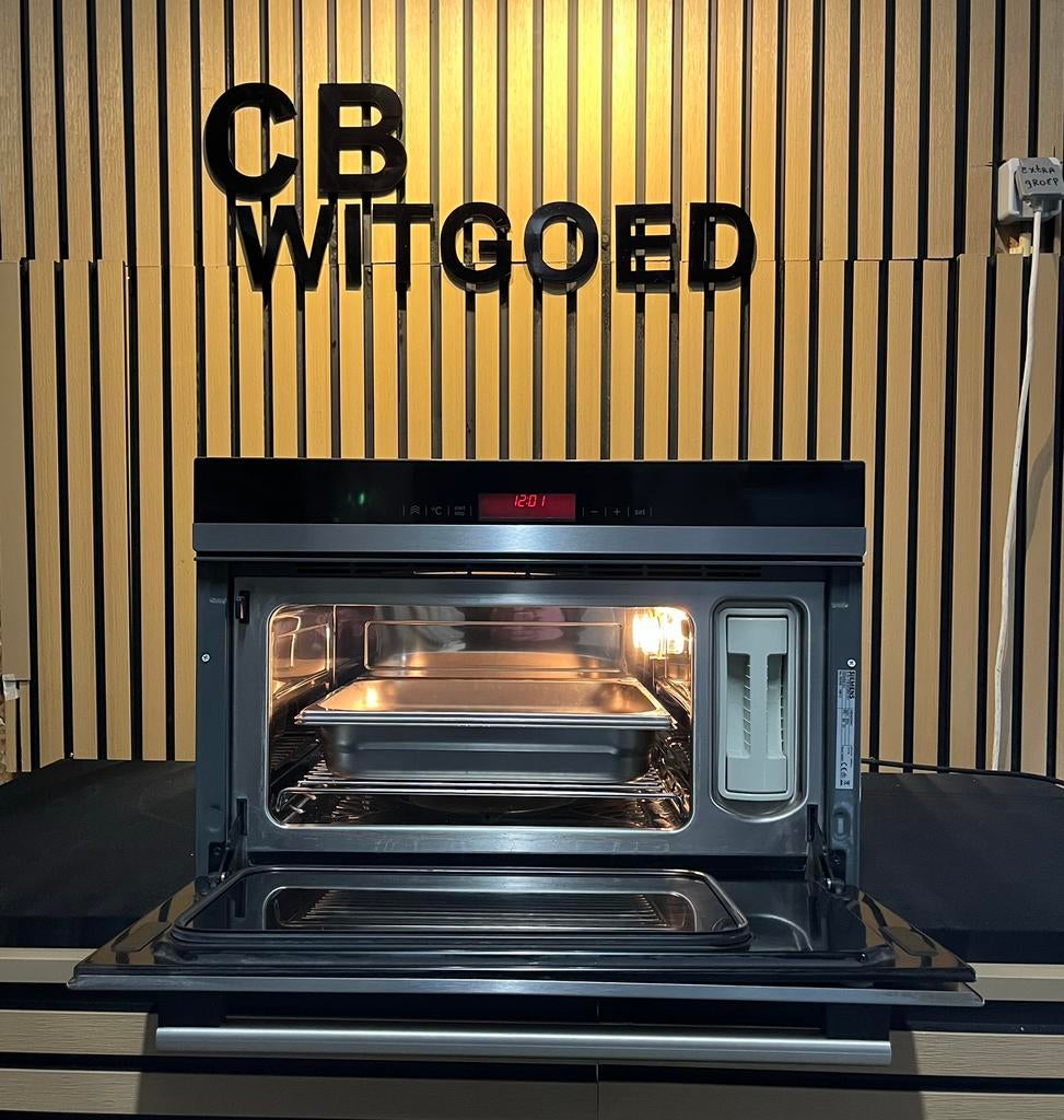 Luxe Siemens stoomoven 38 cm hoog uniek!, Ophalen, Minder dan 45 cm, 60 cm of meer, Oven met grill