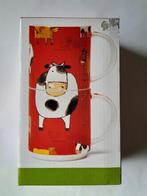 2 stapelbare mokken in originele doos (koeien), Keramiek, Ophalen of Verzenden, Zo goed als nieuw, Overige stijlen