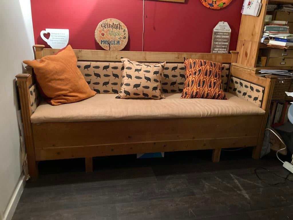 Zweedse klepbank, Huis en Inrichting, Banken | Sofa's en Chaises Longues, Gebruikt, Vierpersoons of meer, 150 tot 200 cm, Minder dan 75 cm