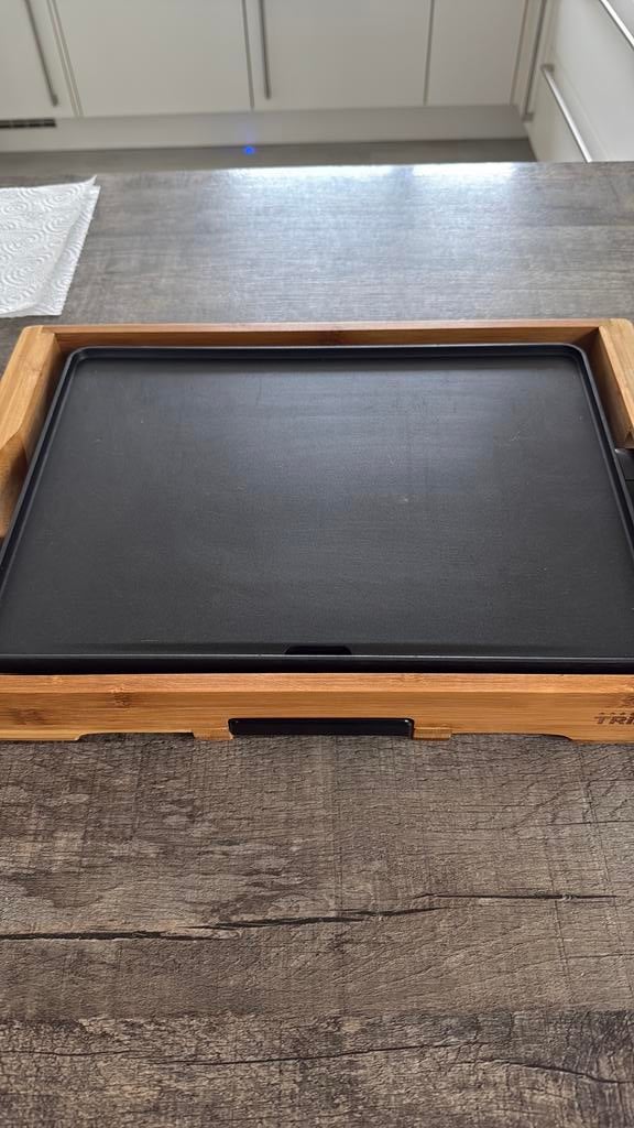 Tristar bamboe bakplaat, Ophalen of Verzenden, Vaatwasmachinebestendig, Zo goed als nieuw, Tafelgrill