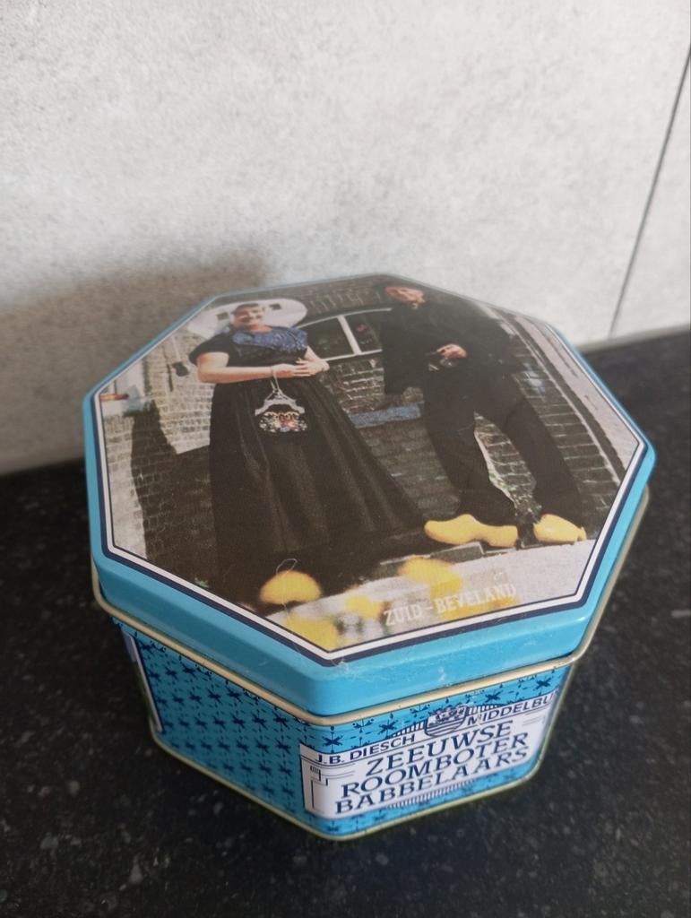 Blikje Zeeuwse babbelaars Diesch, Verzamelen, Blikken, Gebruikt, Overige, Ophalen of Verzenden