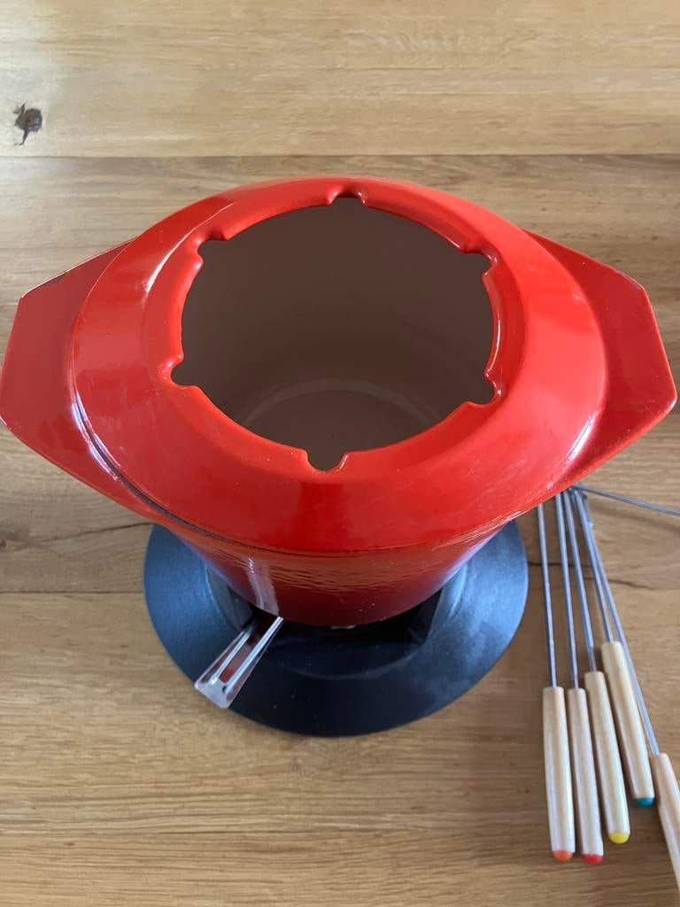 Le creuset fondue set, Witgoed en Apparatuur, Fonduesets, Ophalen of Verzenden, Zo goed als nieuw, Brander, Fondueset