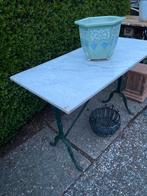 Tuintafel marmer / gietijzer, Tuin en Terras, Tuintafels, Ophalen of Verzenden, Zo goed als nieuw, Rechthoekig, Metaal