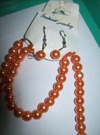 Ketting Oranje model rek Armband / Oorbellen, Verzenden, Nieuw, Oranje, Overige materialen