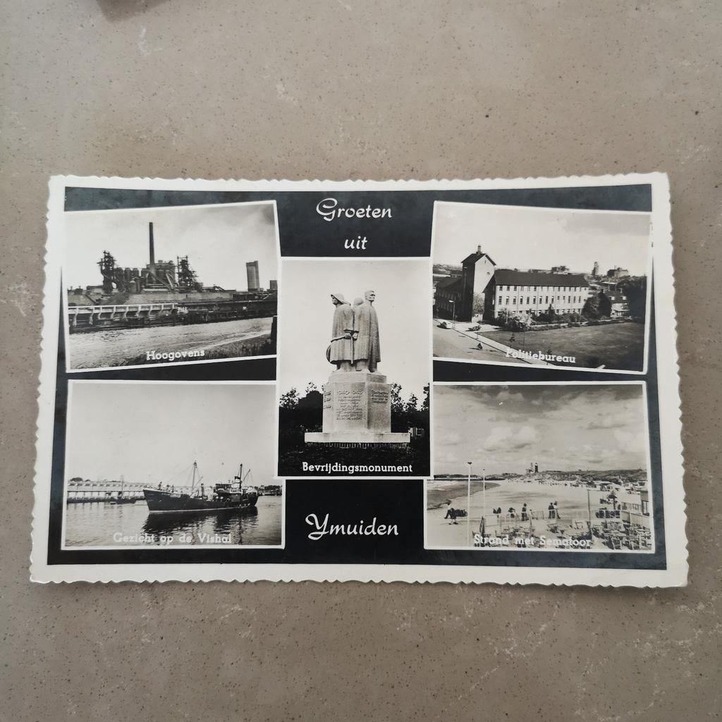 IJmuiden // Groeten uit oa Politiebureau 19??, Verzamelen, Verzenden, 1940 tot 1960, Noord-Holland