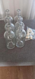 Glazen waterflessen 6x  met dop, Ophalen of Verzenden