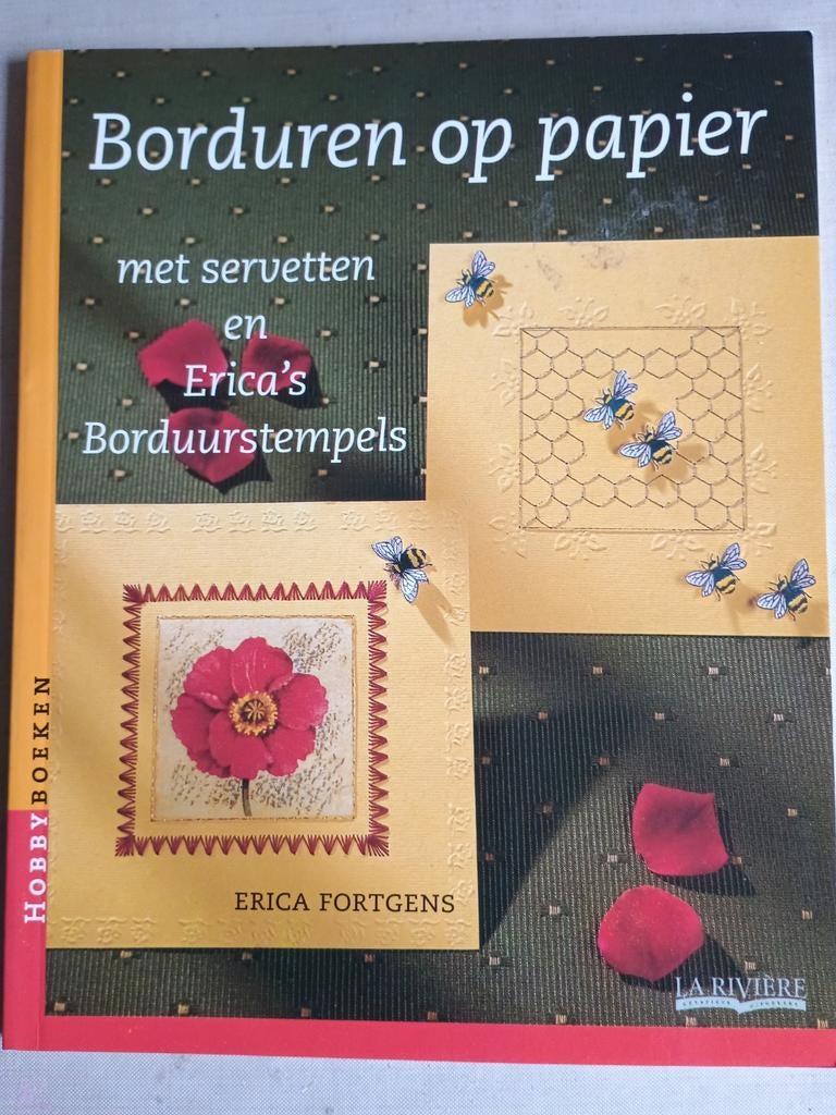 Borduren op papier met servetten en Erica's Borduurstempels, Ophalen of Verzenden, Nieuw, Scrapbooking en Knutselen, Erica Fortgens