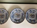 Set van 3 William Adams 'Chinese Bird' transferware borden, Antiek en Kunst, Antiek | Wandborden en Tegels, Ophalen