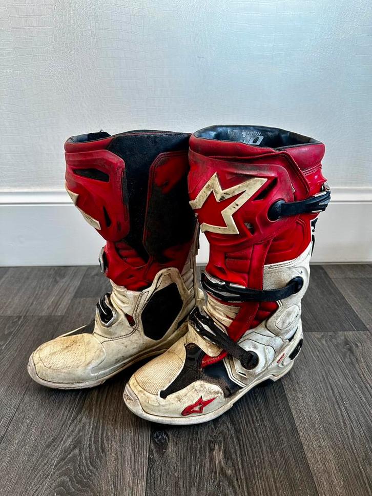 Crosslaarzen Alpinestars Tech 10 maat 42, Motoren, Kleding | Motorkleding, Laarzen, Dames, Heren, Tweedehands, Ophalen of Verzenden