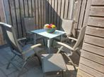 Complete Hartman Prestige tuinset 4 stoelen, hocker + tafel, Tuin en Terras, Ophalen, 4 zitplaatsen, Gebruikt, Aluminium