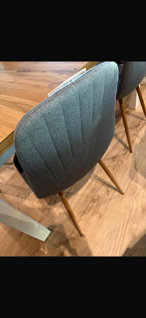 Eetkamerstoelen 6 stuks, Huis en Inrichting, Stoelen, Ophalen, Blauw, Zo goed als nieuw, Stof