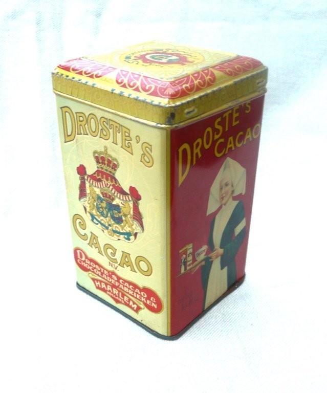 blik (leeg) Droste Cacao Haarlem 15 cm., Verzamelen, Blikken, Gebruikt, Overige, Droste, Ophalen of Verzenden