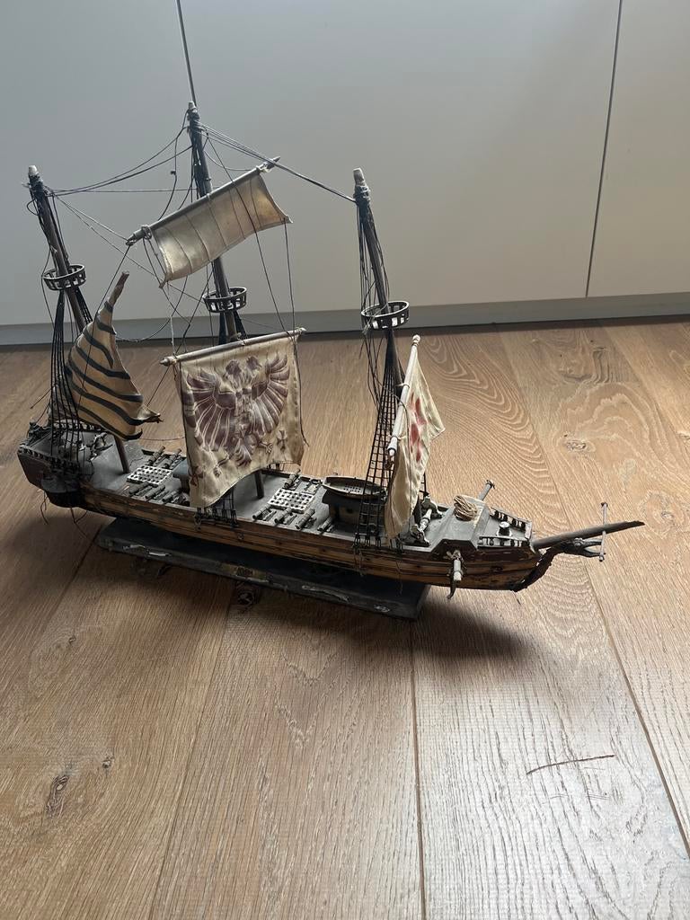 Oude houten zeilboot model, Ophalen, Gebruikt, Groter dan 1:32, Overige merken