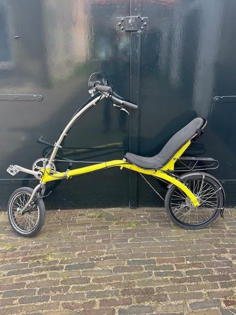 Vouw ligfiets M5, Fietsen en Brommers, Fietsen | Ligfietsen, Gebruikt, Velgrem, Bovenstuur, Ophalen