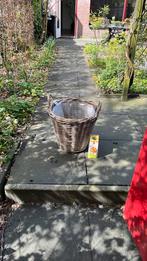 Grote rieten mand, Ophalen, Gebruikt, Mand, Rond