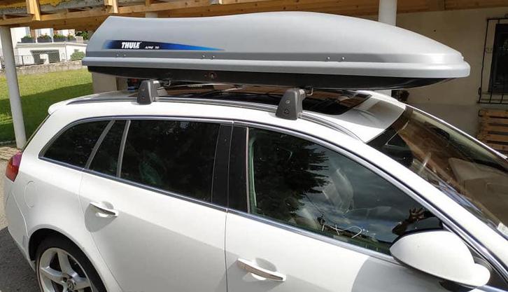 TE HUUR - THULE Alpine 700 - Dakkoffer Bagagebox Skibox, Auto diversen, Dakkoffers, Zo goed als nieuw, Ophalen