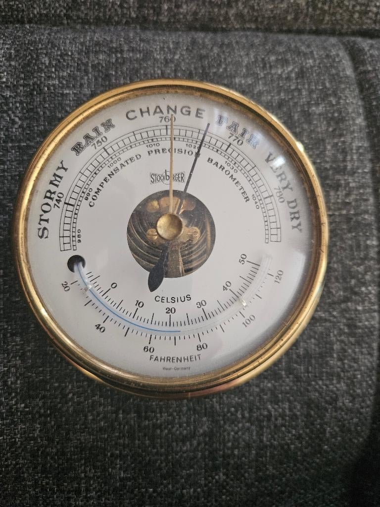 Barometer messing stockburger, Verzenden, Zo goed als nieuw, Overige typen