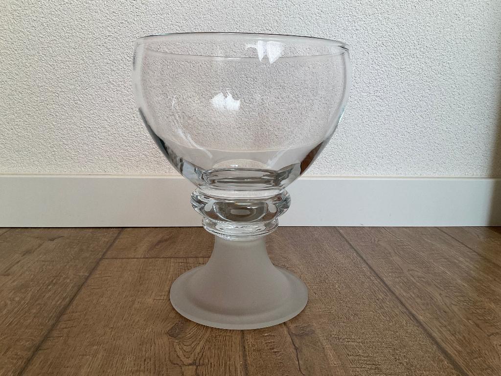 Glazen schaal - bowl op voet, Ophalen, Schaal, Rond, Glas