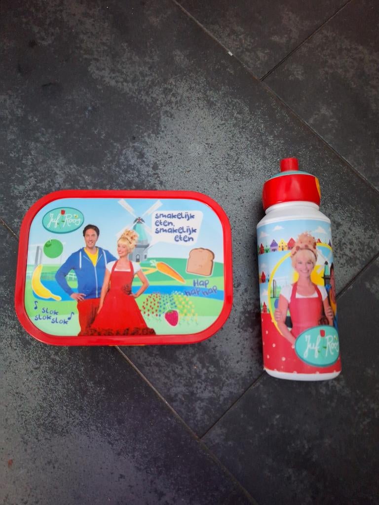 Mepal schoolset Juf Roos - Broodtrommel en drinkbeker, Ophalen of Verzenden, Zo goed als nieuw